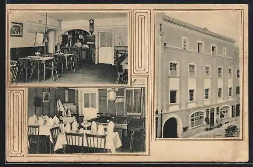 AK Vilshofen a. D., Hotel goldener Ochs, Stadtplatz 3, Bes. Joh. Knollmüller
