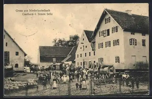 AK Niederlauterbach, Gasthaus von Simon Seitz