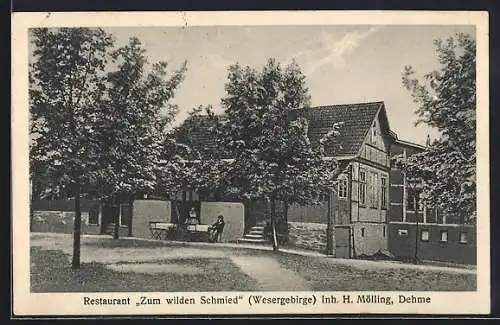 AK Dehme /Wesergebirge, Restaurant Zum wilden Schmied H. Mölling