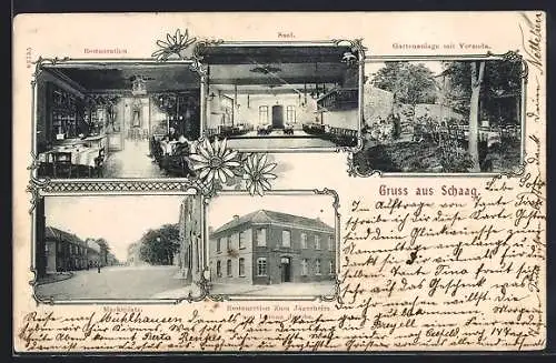 AK Schaag, Restaurat Zum Jägerheim, Inh. Lorenz Jacobs, Marktplatz