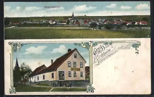 AK Kirchheim / Thür., Colonialwarengeschäft, Ortsansicht