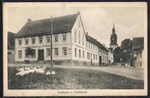AK Pfiffelbach, Gasthaus zu Pfiffelbach, Strassenpartie
