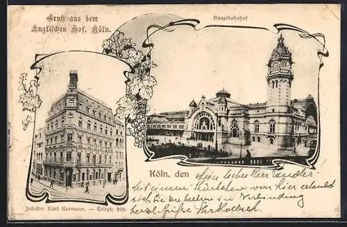 AK Köln, Hotel Englischer Hof, Marzellenstrasse