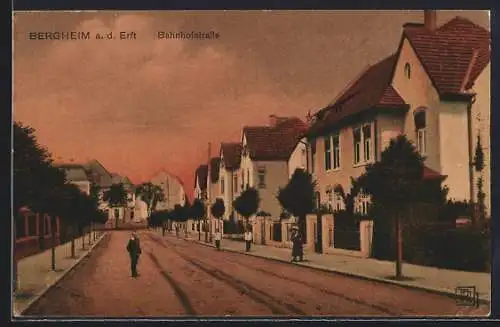 AK Bergheim a. d. Erft, Blick in die Bahnhofstrasse