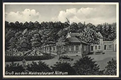 Künstler-AK Nittum /Bergisches Land, Waldrestaurant, Bes. Josef Kimmel, 