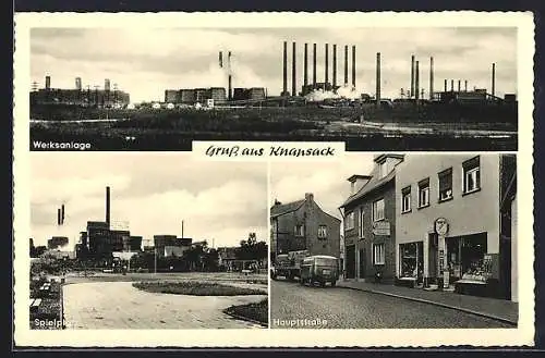 AK Knapsack, Haupstrasse, Spielplatz, Werksanlage