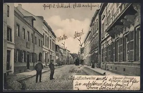 AK Eschweiler, Blick in die Dürener Strasse
