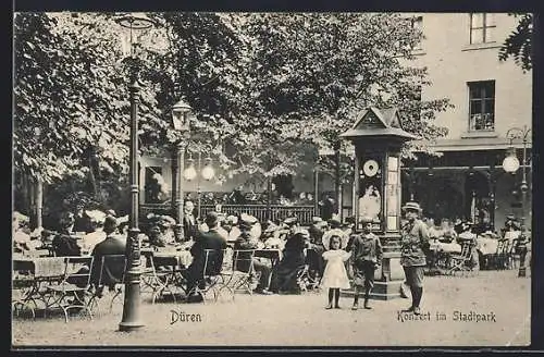 AK Düren, Konzert im Stadtpark mit Wettersäule