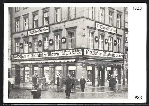 AK Kassel, Altmarkt, Geschäft Conrad Schminke