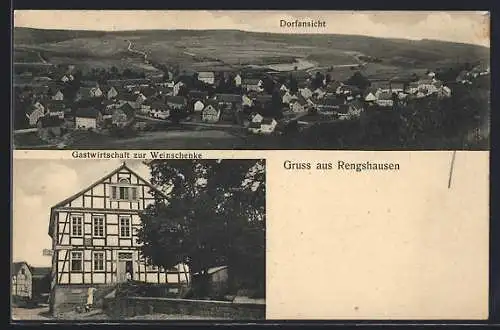 AK Rengshausen, Gastwirtschaft zur Weinschenke, Ortsansicht