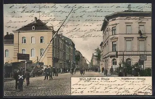AK Mülheim a. Rhein, Buchheimer-Strasse mit Schranke