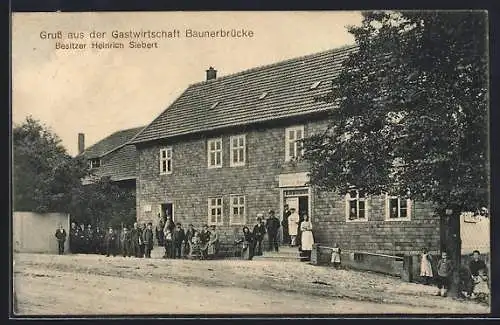 AK Guntershausen, Gastwirtschaft Baunerbrücke, Bes. Heinrich Siebert