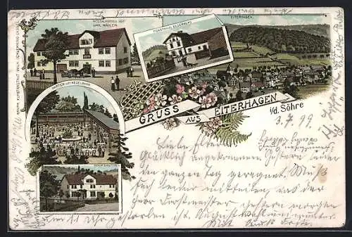 Lithographie Eiterhagen i. d. Söhre, Restauration v. Carl Nähler, Forsthaus Elgerberg