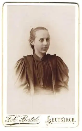 Fotografie F. H. Bertele, Leutkirch, Porträt einer Dame in elegantem Kleid