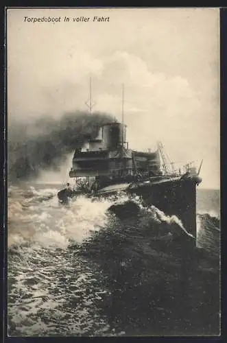 AK Torpedoboot in voller Fahrt