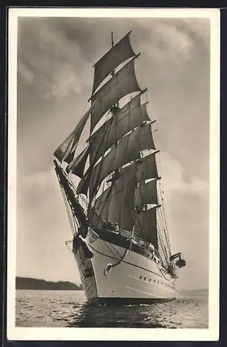 AK Segelschulschiff Albert Leo Schlageter, die Segel gesetzt
