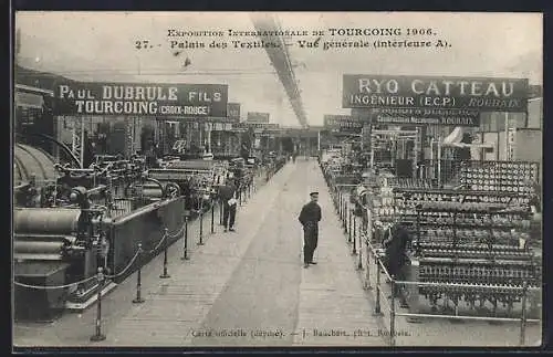 AK Tourcoing, Expositions Internationale 1906, Palais des Textiles, Vue generale, interieure A