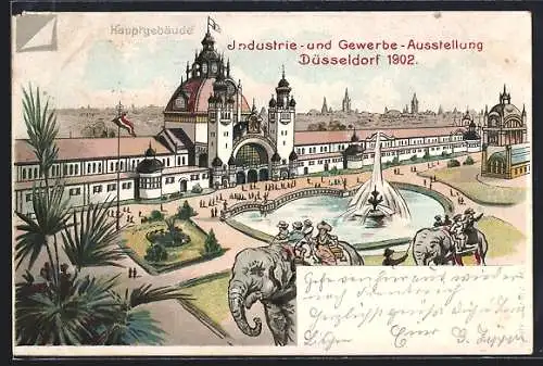 AK Düsseldorf, Industrie- & Gewerbe Ausstellung 1902, Ausstellungsgelände