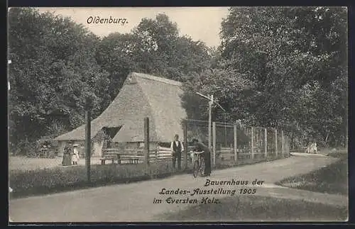 AK Oldenburg / O., Landes-Ausstellung 1905, Bauernhaus im Eversten-Holz