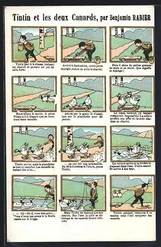 Künstler-AK sign. Benjamin Rabier: Tintin et les deux Canards