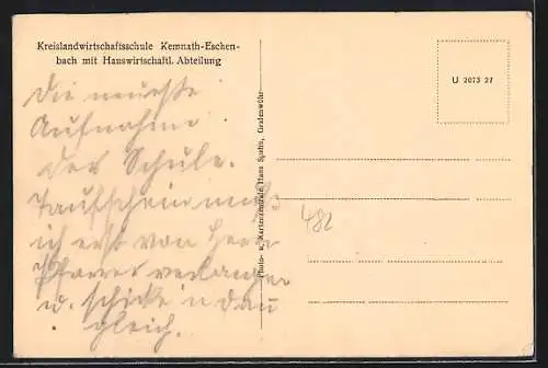 AK Kemnath / Opf., Kreislandwirtschaftsschule Kemnath-Eschenbach mit Hauswirtschaftlicher Abteilung