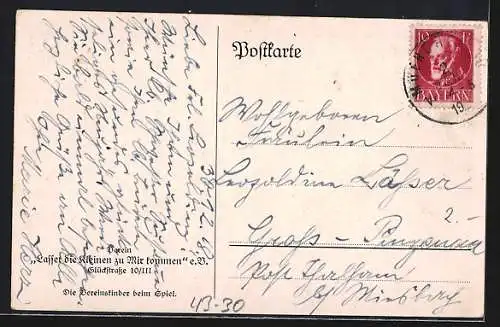 AK Verein Lasset die Kleinen zu mir kommen, Vereinskinder beim Spiel