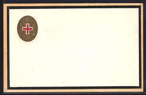 AK Goldenes Wappen mit Rotem Kreuz, Rotes Kreuz