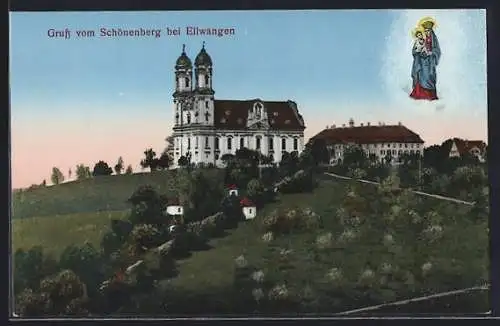 AK Ellwangen, Kloster Schönenberg mit heiliger Maria