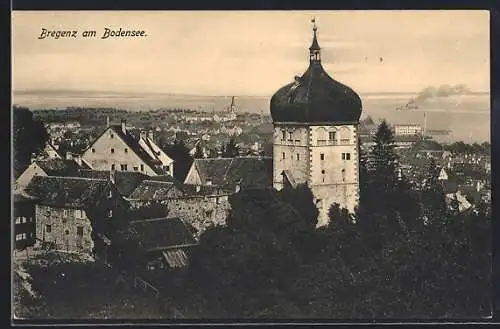 AK Bregenz am Bodensee, Blick über die Dächer