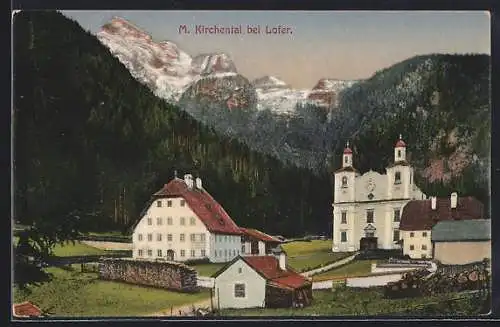 AK M. Kirchental bei Lofer, Ortsansicht mit Bergpanorama