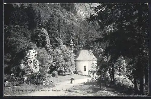 AK Pass Lueg, Kapelle Bruneck u. Struber Denkmal
