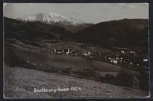 AK Scheibbs, Ortsansicht mit gr. Ötscher