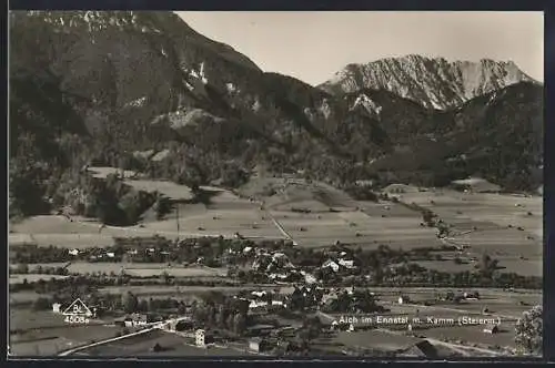 AK Aich /Ennstal, Totalansicht der Ortschaft mit Kamm