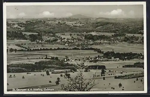 AK St. Georgen, Totalansicht aus der Ferne