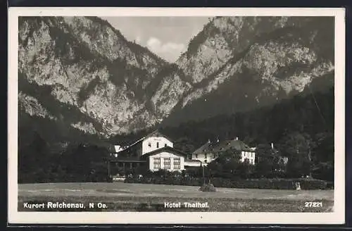 AK Reichenau /N. Oe., Hotel Thalhof mit Bergpanorama