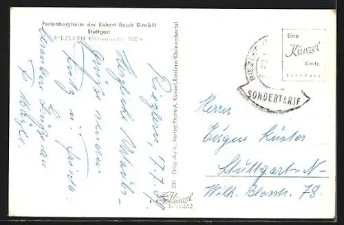 AK Riezlern /Kleinwalsertal, Ferienbergheim der Robert Bosch GmbH Stuttgart