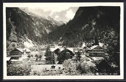 AK Ginzling /Zillertal, Ortsansicht mit Berglandschaft