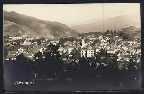 AK Mürzzuschlag, Ortsansicht aus der Vogelschau