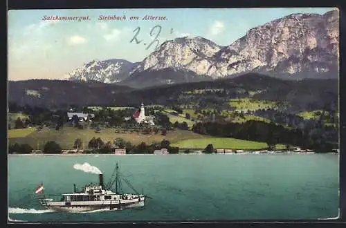 AK Steinbach, ein Dampfer auf dem Attersee