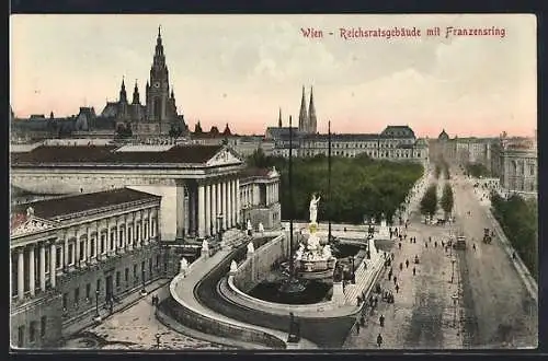 AK Wien, Reichsratsgebäude mit Franzensring