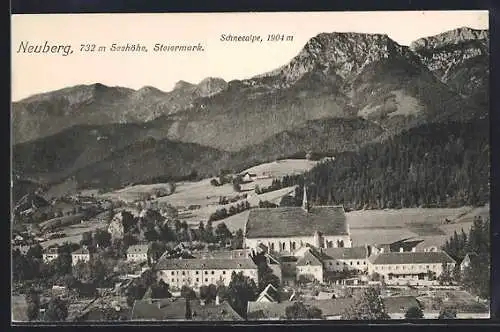 AK Neuberg /Steiermark, Ortsansicht mit Schneealpe