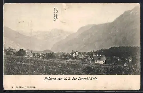 AK Goisern, Blick vom K. k. Iod-Schwefel-Bade mit Krippenstein