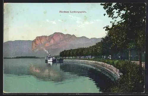 AK Mondsee, Landungsplatz mit Boot