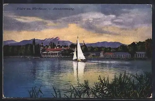 AK Velden am Wörthersee, Abendstimmung am See