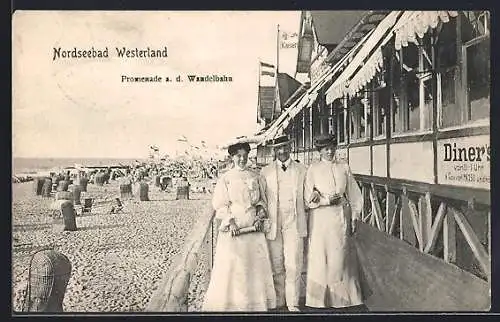 AK Westerland / Sylt, Promenade an der Wandelbahn