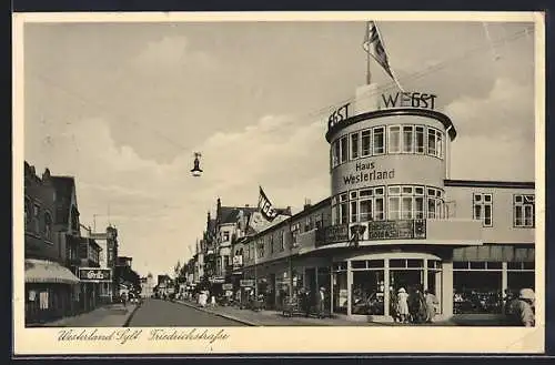 AK Westerland, Friedrichstrasse mit Haus Westerland