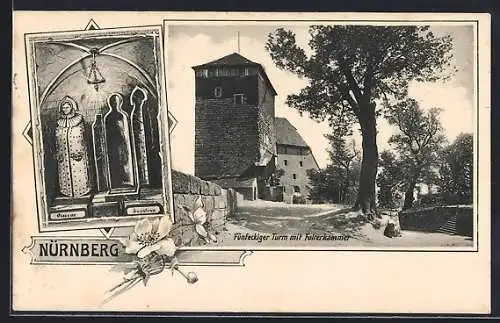 AK Nürnberg, Fünfeckiger Turm mit Folterkammer, Eiserne Jungfrau