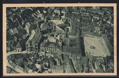 AK Bamberg, Grüner Markt vom Maxplatz aus der Luft