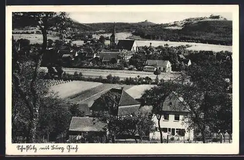 AK Schesslitz, Ortsansicht mit Kirche und Burgblick