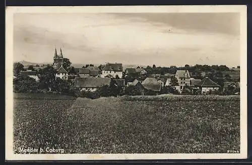 AK Meeder b. Coburg, Ortsansicht mit Kirche